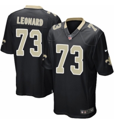 Men's Nike New Orleans Saints #73 Rick Leonard Game Black Team Color NFL Jersey
