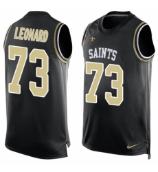 Men's Nike New Orleans Saints #73 Rick Leonard Limited Black Player Name & Number Tank Top NFL Jersey