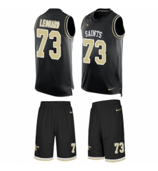 Men's Nike New Orleans Saints #73 Rick Leonard Limited Black Tank Top Suit NFL Jersey