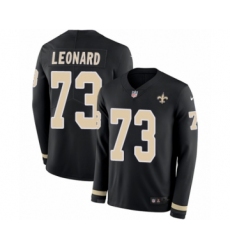 Men's Nike New Orleans Saints #73 Rick Leonard Limited Black Therma Long Sleeve NFL Jersey