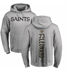NFL Nike New Orleans Saints #73 Rick Leonard Ash Backer Pullover Hoodie