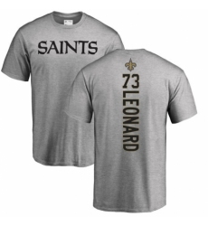 NFL Nike New Orleans Saints #73 Rick Leonard Ash Backer T-Shirt