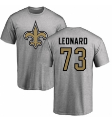 NFL Nike New Orleans Saints #73 Rick Leonard Ash Name & Number Logo T-Shirt