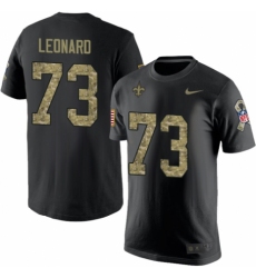 NFL Nike New Orleans Saints #73 Rick Leonard Black Camo Salute to Service T-Shirt