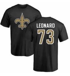 NFL Nike New Orleans Saints #73 Rick Leonard Black Name & Number Logo T-Shirt