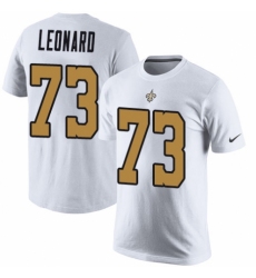 NFL Nike New Orleans Saints #73 Rick Leonard White Rush Pride Name & Number T-Shirt