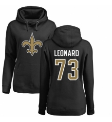 NFL Women's Nike New Orleans Saints #73 Rick Leonard Black Name & Number Logo Pullover Hoodie