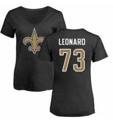 NFL Women's Nike New Orleans Saints #73 Rick Leonard Black Name & Number Logo Slim Fit T-Shirt
