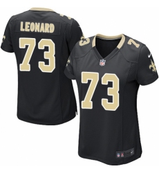 Women's Nike New Orleans Saints #73 Rick Leonard Game Black Team Color NFL Jersey