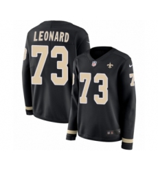 Women's Nike New Orleans Saints #73 Rick Leonard Limited Black Therma Long Sleeve NFL Jersey