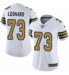 Women's Nike New Orleans Saints #73 Rick Leonard Limited White Rush Vapor Untouchable NFL Jersey