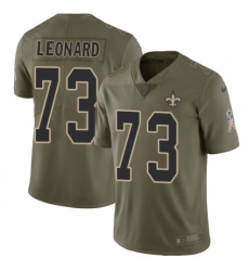 Youth Nike New Orleans Saints #73 Rick Leonard Limited Olive 2017 Salute to Service NFL Jersey