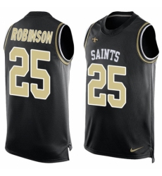 Men's Nike New Orleans Saints #25 Patrick Robinson Limited Black Player Name & Number Tank Top NFL Jersey