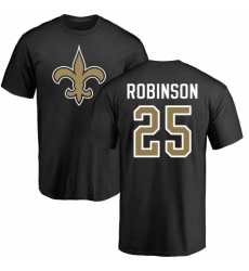 NFL Nike New Orleans Saints #25 Patrick Robinson Black Name & Number Logo T-Shirt
