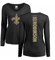 NFL Women's Nike New Orleans Saints #25 Patrick Robinson Black Backer Slim Fit Long Sleeve T-Shirt