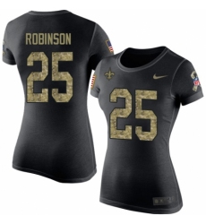 NFL Women's Nike New Orleans Saints #25 Patrick Robinson Black Camo Salute to Service T-Shirt