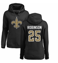 NFL Women's Nike New Orleans Saints #25 Patrick Robinson Black Name & Number Logo Pullover Hoodie