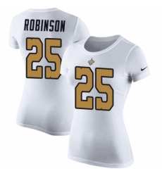 NFL Women's Nike New Orleans Saints #25 Patrick Robinson White Rush Pride Name & Number T-Shirt