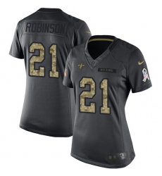 Women's Nike New Orleans Saints #21 Patrick Robinson Limited Black 2016 Salute to Service NFL Jersey