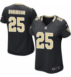 Women's Nike New Orleans Saints #25 Patrick Robinson Game Black Team Color NFL Jersey