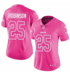 Women's Nike New Orleans Saints #25 Patrick Robinson Limited Pink Rush Fashion NFL Jersey