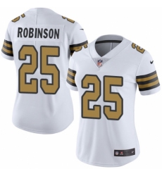 Women's Nike New Orleans Saints #25 Patrick Robinson Limited White Rush Vapor Untouchable NFL Jersey
