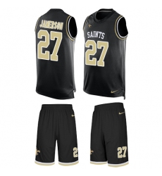 Men's Nike New Orleans Saints #27 Natrell Jamerson Limited Black Tank Top Suit NFL Jersey