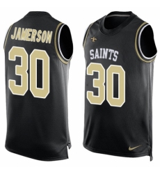 Men's Nike New Orleans Saints #30 Natrell Jamerson Limited Black Player Name & Number Tank Top NFL Jersey