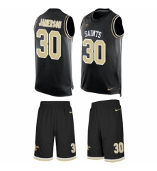 Men's Nike New Orleans Saints #30 Natrell Jamerson Limited Black Tank Top Suit NFL Jersey