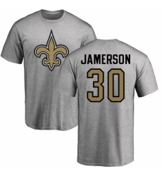 NFL Nike New Orleans Saints #30 Natrell Jamerson Ash Name & Number Logo T-Shirt