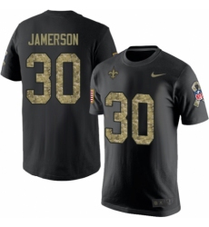 NFL Nike New Orleans Saints #30 Natrell Jamerson Black Camo Salute to Service T-Shirt