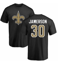 NFL Nike New Orleans Saints #30 Natrell Jamerson Black Name & Number Logo T-Shirt