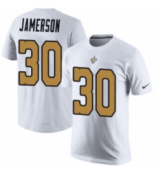 NFL Nike New Orleans Saints #30 Natrell Jamerson White Rush Pride Name & Number T-Shirt