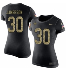NFL Women's Nike New Orleans Saints #30 Natrell Jamerson Black Camo Salute to Service T-Shirt