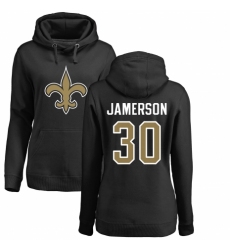 NFL Women's Nike New Orleans Saints #30 Natrell Jamerson Black Name & Number Logo Pullover Hoodie