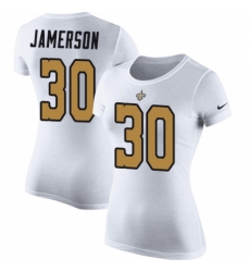 NFL Women's Nike New Orleans Saints #30 Natrell Jamerson White Rush Pride Name & Number T-Shirt