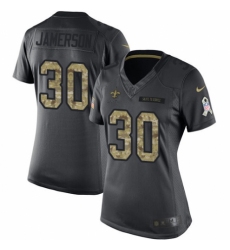 Women's Nike New Orleans Saints #30 Natrell Jamerson Limited Black 2016 Salute to Service NFL Jersey