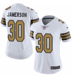Women's Nike New Orleans Saints #30 Natrell Jamerson Limited White Rush Vapor Untouchable NFL Jersey