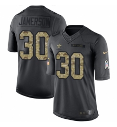 Youth Nike New Orleans Saints #30 Natrell Jamerson Limited Black 2016 Salute to Service NFL Jersey