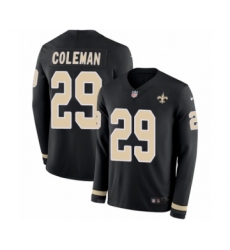 Men's Nike New Orleans Saints #29 Kurt Coleman Limited Black Therma Long Sleeve NFL Jersey