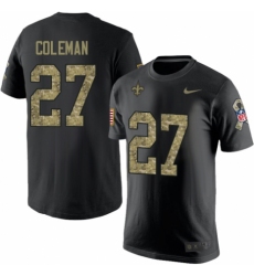 NFL Nike New Orleans Saints #27 Kurt Coleman Black Camo Salute to Service T-Shirt