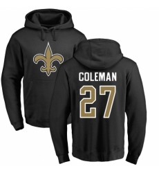 NFL Nike New Orleans Saints #27 Kurt Coleman Black Name & Number Logo Pullover Hoodie