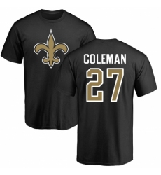 NFL Nike New Orleans Saints #27 Kurt Coleman Black Name & Number Logo T-Shirt