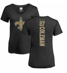 NFL Women's Nike New Orleans Saints #27 Kurt Coleman Black Backer Slim Fit T-Shirt