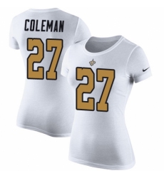 NFL Women's Nike New Orleans Saints #27 Kurt Coleman White Rush Pride Name & Number T-Shirt