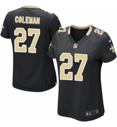 Women's Nike New Orleans Saints #27 Kurt Coleman Game Black Team Color NFL Jersey