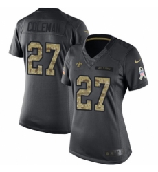 Women's Nike New Orleans Saints #27 Kurt Coleman Limited Black 2016 Salute to Service NFL Jersey