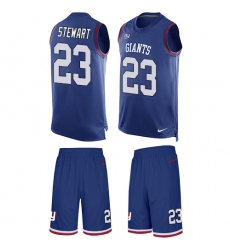 Men's Nike New York Giants #23 Jonathan Stewart Limited Royal Blue Tank Top Suit NFL Jersey