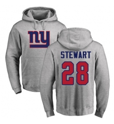 NFL Nike New York Giants #28 Jonathan Stewart Ash Name & Number Logo Pullover Hoodie