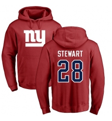 NFL Nike New York Giants #28 Jonathan Stewart Red Name & Number Logo Pullover Hoodie